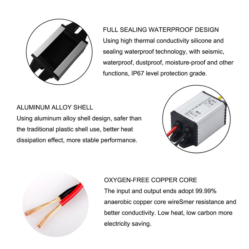 SIPYTOPF 12V to 5V Car Voltage Converter,DC 8-22V to 5V