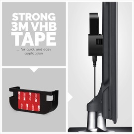 Brainwavz Wall Mount Compatible with Apple TV HD 3rd Gen (A1427, A1469, A1378) - No Screws, Mess & Easy to Install Holder (Black)