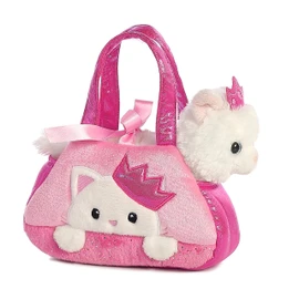 Aurora® Fashionable Fancy Pals™ Peek-A-Boo™ Princess Kitty™ Stuffed Animal - Plush with Stylish Purse for Dress Up Fun - Perfect for Kids 3+ Years, Costumes, and Birthdays - Multicolor 7 Inches