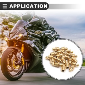 Motoforti Universal Grease Nipple, Brass, Brass Tone, 20 Pcs