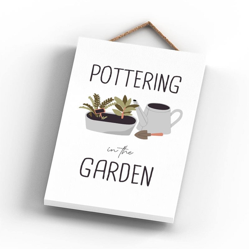 Global Designs Pottering Garden Theme Gift Idea Hanging Plaque