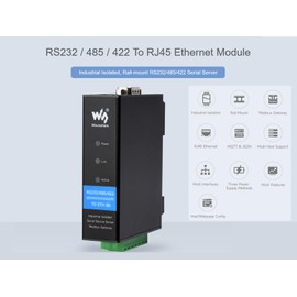 RS232/485/422 Serial Server Industrial Insulated RS232/485/422 to RJ45 Ethernet Converter, TCP/IP to Serial Modbus Gateway MQTT Gateway Multi Functions, Rail Mount Support