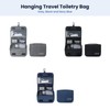 Hanging Travel Toiletry Bag with Hook, Water-Resistant Foldable Toiletry Organizer