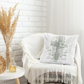 Qvapt Christian Pillow Covers 18×18,Christian Bible Verse Quote Pillow Cover,Christian Gifts Pillowcase,Christian Decorative Pillow Covers For Living Room Bedroom Sofa Couch,Christian Home Decor Gifts