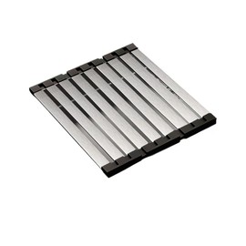 Hemompito 17.72" Dish Drying Rack Over The Sink, 1.28lb Heavy-Duty 304 Stainless Steel, Non-Slip Silicone Edges, Folding Space-Saving for Home & RV Kitchen, Dish Drainer, Cooling Rack & Sink Cover
