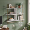 Bestier Kitchen Shelves Wall Mounted Floating Pipe Shelving 3 Tier
