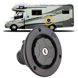 RV Water Filling, Gravity Water Inlet Plastic Water Filler Cap Black Water Filling Port Corrosion Resistant Lockable for Motorhome for RV Caravan