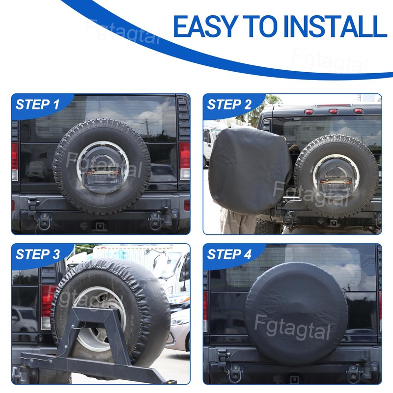 Compatible with Hummer H2 2003-2009 Soft Tire Cover, Leather Spare