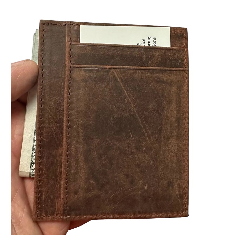 VIOSI Brown, Pocket Wallet RFID Blocking Thin Leather Card Case