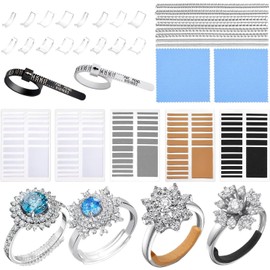 Juego de 33 almohadillas de silicona suave y regla flexible para anillos sueltos, reductor elástico