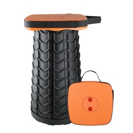 Boreeman Upgraded Collapsible Stool, Square Portable Stool, Lightweight Yet More Sturdy with Load Capacity 400lbs, Perfect for Camping Fishing Hiking BBQ (Square Orange)