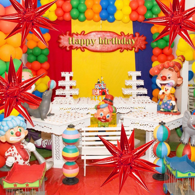 ZAKVOOR 60 Pcs Star Balloons 12 Spike Foil Explosion Party