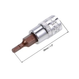 TA-VIGOR 5Pcs Hex Bit Socket, 1/4" Drive x H3 (3mm) Allen Key Socket, Premium S2 Steel Bits, Hex Bit with 38mm Length for Ratchet Wrench, Torque Wrench, Slide Bar, Impact Power Drills