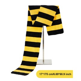 Century Star Winter Scarf Mens Warm Striped Long Scarves-For Party Festival Casual Costume Accessory Yellow and Black Stripes