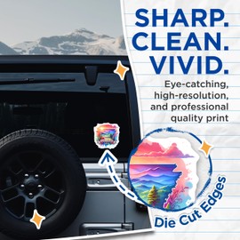 (2 Pack) Arkansas Landscape Stickers - Colorful State Art - Nature Scene Stickers - 5" On Longest Side - Sticks to Smooth Flat Surfaces - Made in USA - BMCS6630