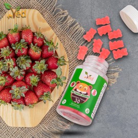 VED Kids Calcium Gummies for Calcium Supplement, Energy & Immune System – Vegan - 15 Days Supply, 30 Chewable Kids Vitamins Gummies. (15 Days Supply)