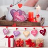 YIXAXKAO 10 Pieces 5 Inches Valentines Stuffed Fabric Hearts Conversation
