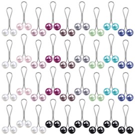 XLIUAX Pack of 36 Hijab Pins for Women, Scarf Pearl Pins Cutout Clip Muslim Hijabs Needles Hijab Headscarf Clips Multicoloured U-shaped Safety Clips Cute for Headscarf, Scarf