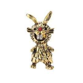 Vintage Rabbit Brooch Pin for Women Girls Men Unique Golden Pet Animal Bunny Lapel Pins Badge Bouquet Accessory for Suit Dress Clothing Hat Coat Fashion Jewelry for Easter Day Bff Daughter Birthday 38mm (Gold Plated)