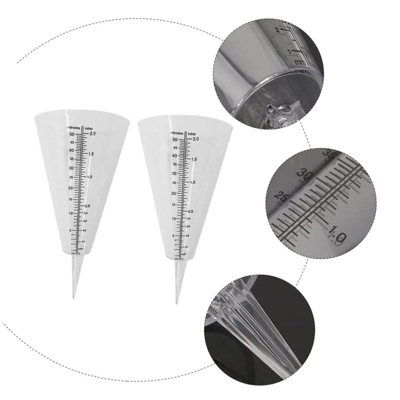 CAXUSD 2pcs Rain Gauge Outdoor Measuring Cup for Weather Monitoring