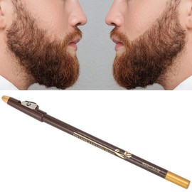 Relleno de Lápiz para Barba, Bolígrafo Moldeador de Barba Profesional para Hombres, Herramienta de Peinado para Dar Forma Al Delineador de Barba con Sacapuntas (Marron oscuro)