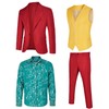Todeeral Joker Costume Men Solid Jacket Vest Pants(Z3822RD,L)
