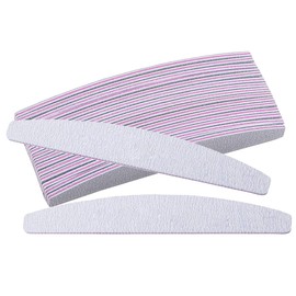 15 Pcs Nail File 100/180 Nail Files for Gel Nails Half Moon Double Sided Nail Care Tools for Home and Salon