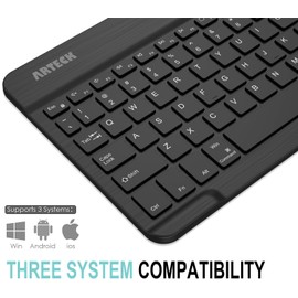 Arteck Universal Backlit 7-Colors Ultra Light Slim Portable Wireless Bluetooth 3.0 Keyboard for iOS iPad Pro, Air, Mini, Android, Windows Tablets PC Smartphone Built in Rechargeable 6-Month Battery
