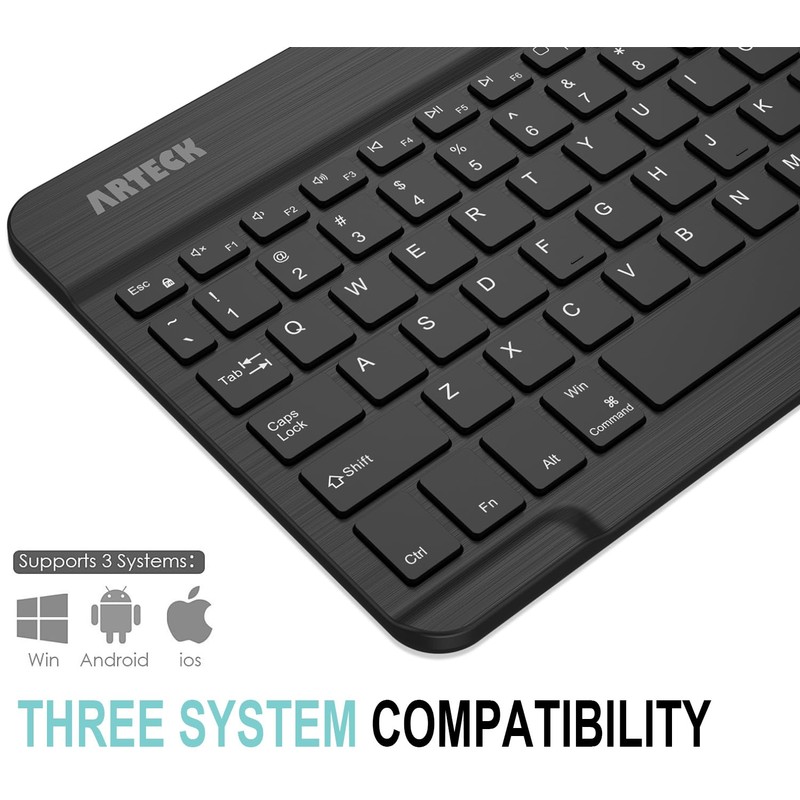 Arteck Universal Backlit 7-Colors Ultra Light Slim Portable Wireless Bluetooth