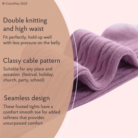 CozyWay Baby Tights - Baby Girl and Boy Leggins Cable Knit Comfy Cotton Infant 6-12 Months Multicolor - 3 Pack