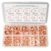 200pcs Solid Copper Washer Set, 9 Size Metric Copper Sealing