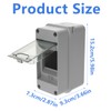 Din Rail Enclosure, 3-Way Weatherproof Power Distribution Box, Transparent Cover
