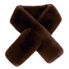 Faux Fur Pull-Through Women's Winter Neck Scarf Rectangle Fluffy (Dark