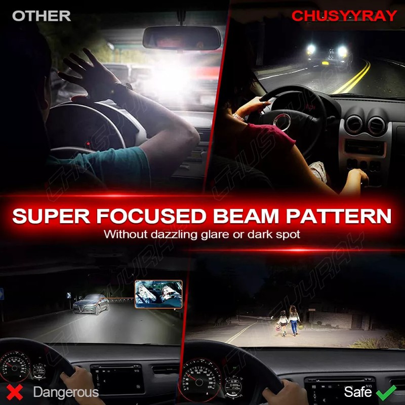 CHUSYYRAY For Hummer H3 2006-2010 H13+H10 LED Headlights Hi/Lo +