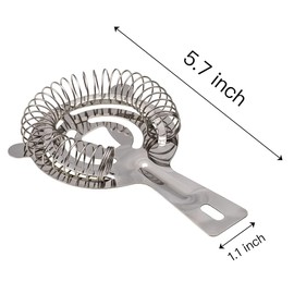 304 Stainless Steel Cocktail Hawthorne Strainer With Ice Filter Bar Cocktail Shaker Coffee Milk Tea Ice Block Filter Tool (Silver 2 Pcs)
