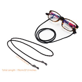 DS. DISTINCTIVE STYLE Eyeglass Chain Holders PU Leather Sunglasses Strap Lanyard Cord Necklace Anti-Loose Eyewear Retainer for Sports, Set of 4