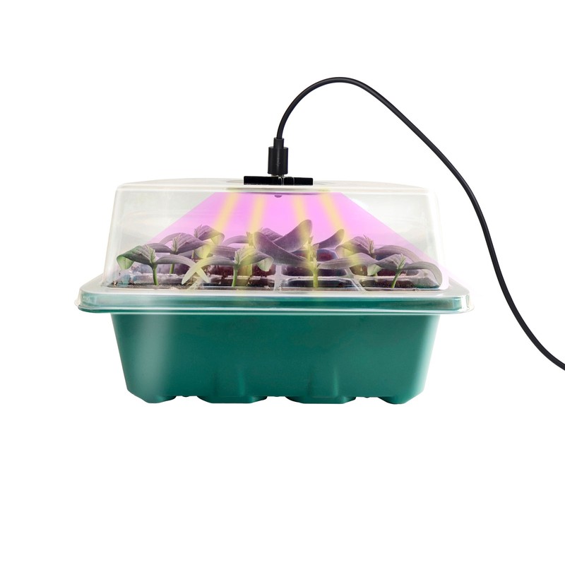 12 Hole Plant Lamp Set with LED Grow Lamp Seedling