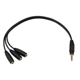 Qaoquda 3.5mm Stereo Audio Splitter Cable 1FT Gold Plated 3.5mm (1/8") TRS Male to 3 x 3.5mm (1/8") Stereo Jack Female 1 Input 3 Output Stereo Audio AUX Splitter Cable (3-Pole 1M/3F)