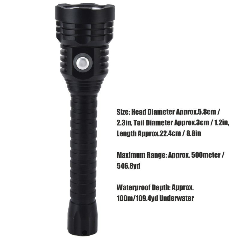 Dive Light 10000LM XHP70 Diving Flashlight Waterproof Dive Torch with