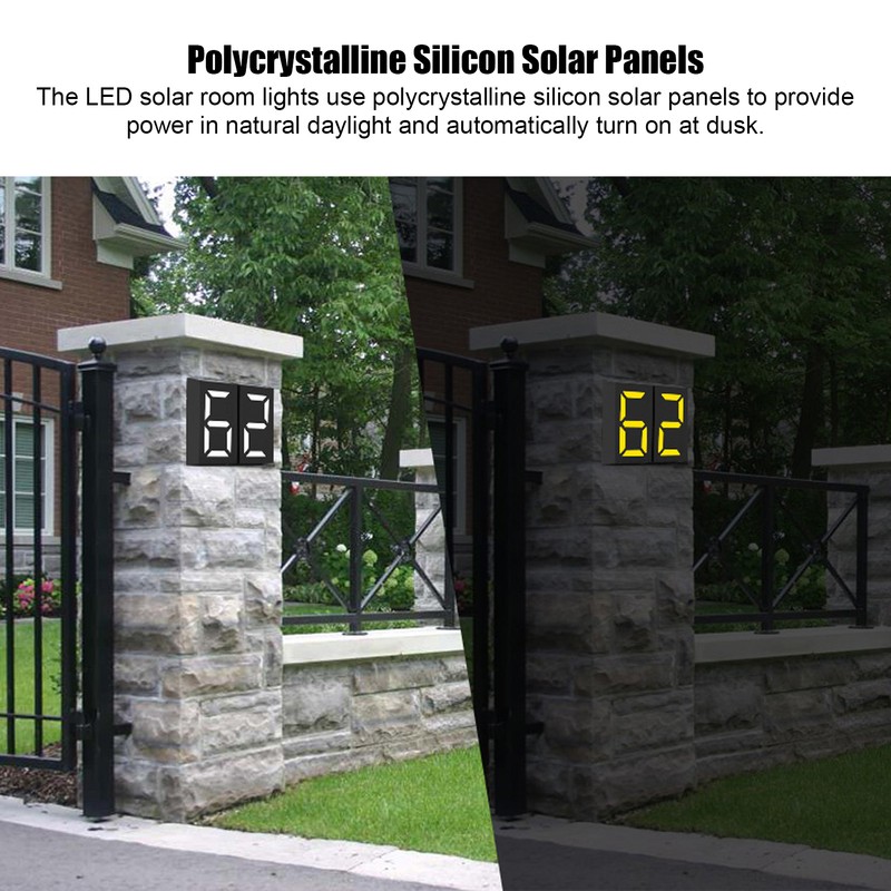 Solar LED House Number Light Garden Solar Powered Address Sign