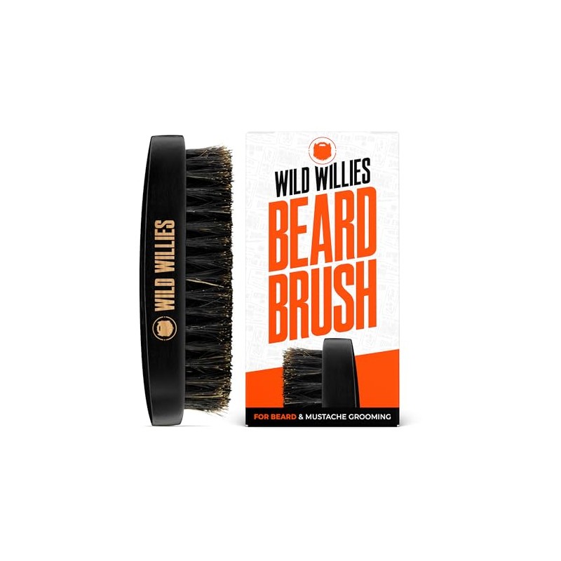 Wild Willies Beard Brush For Men. With Natural Boar Bristles