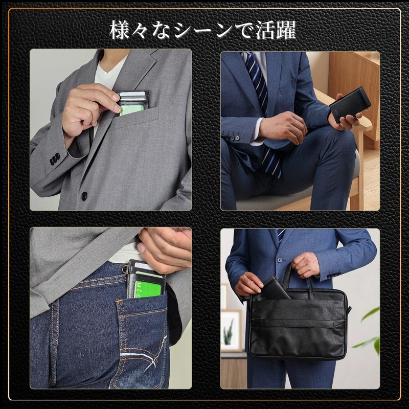 Fabrizio Men's Pass Case, Commuter Holder, Card Holder, Italian Leather,