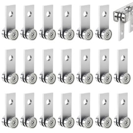 304 Stainless Steel 2-Wheel Trolley Assembly Rollers, 2 Bearings Strut Channel Trolley Hardware, Stable Strut Roller Trolley for 1-5/8" Wide and All 1-5/8" or Taller Strut Channel (Pack of 20)