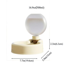 Foldable Leak-Proof Portable Large Capacity Dog Water Bowl, Relieve Anxiety Outdoors, 17oz, Multiple Choice of Colors, Hands-Free Placed Flat, Walking Hiking Traveling (Beige)