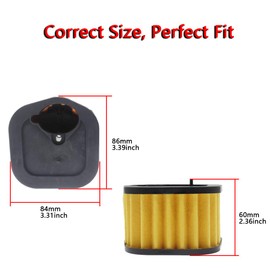 Air Filter for Husqvarna 385XP 390XP 385 390 Engine Lawn Mower Air Cleaner 544080802 (Qty 3)