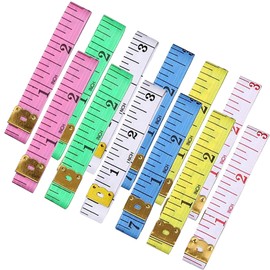 DXIA Pack of 12 Soft Tape Measure, Soft Flat Ruler, Cloth Measuring Tape, Tailor Tape Measure, Sewing Measuring Tape, 150 cm, Body Measuring Ruler, for Sewing Cloth Ruler Measuring Tool, Random Colour