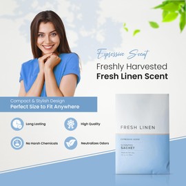 6 Pack Fresh Linen Large Scented Sachet Envelope by Expressive Scent