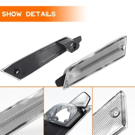 Tonsya For 1979 1980 1981 1982 1983 1984 1985 1986 Ford Mustang side Bumper marker turn Signal light housings Smoked Lens D9ZZ-15201-L,D9ZZ-15201-R