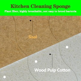 SCHCHNCH Eco Friendly Cellulose Compostable Biodegradable Kitchen Clean Sponges, for Washing Sink/Pan and Dishwashing, 15 Pack