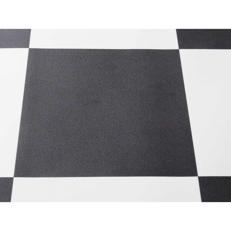 PVC Flooring Vinyl Flooring in Checkerboard Black White DIN A4